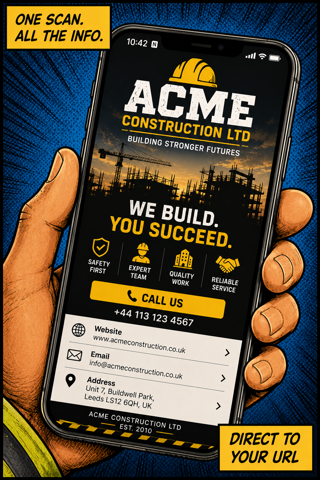 Tradesman contact details read from a BeauTag NFC scan