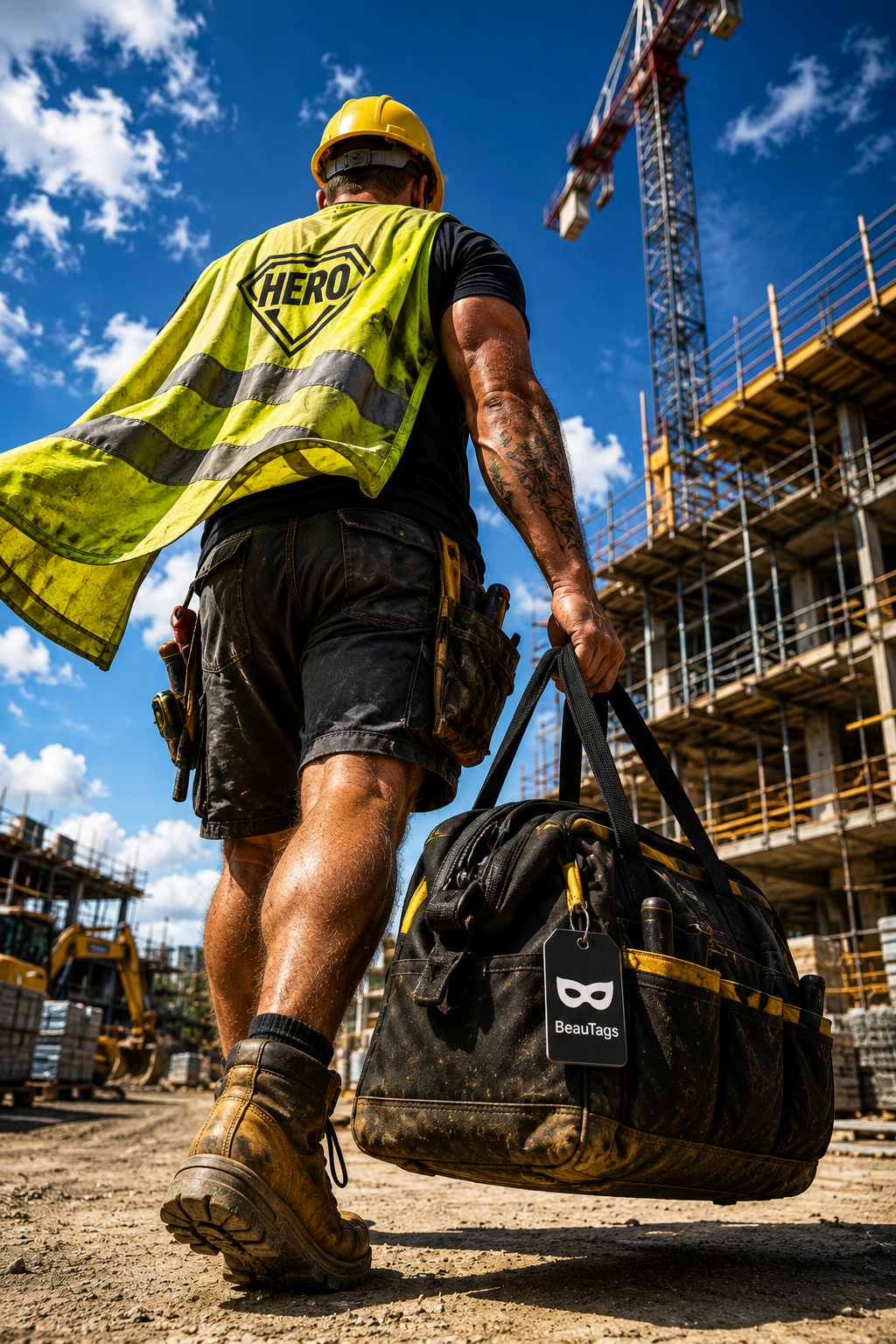 Tradesman with a BeauTag on their toolkit